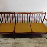 Vintage Scandinavian bench and armchairs for Glostrup 1960