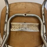 Chaise vintage en skaï marron