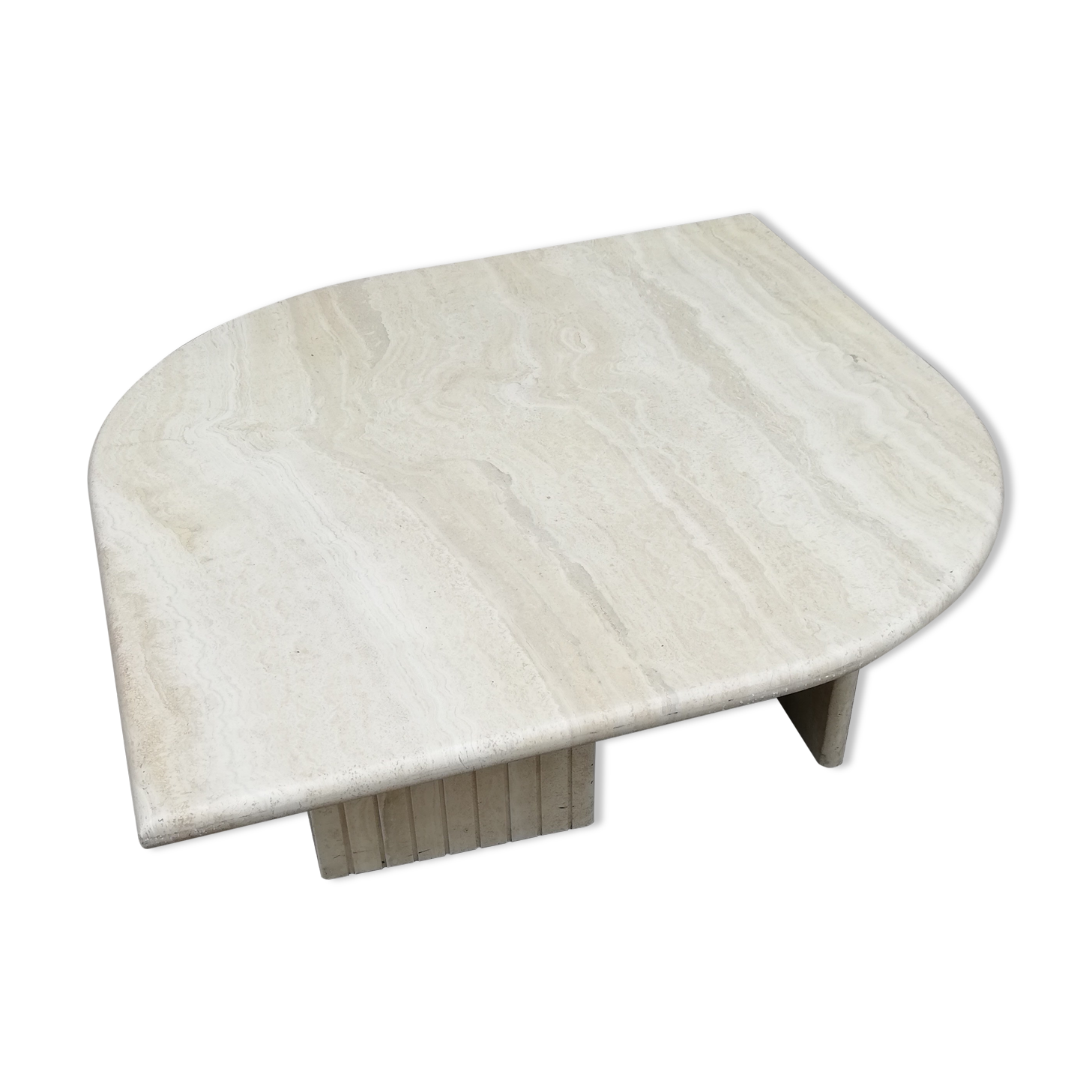 Travertine diamond coffee table
