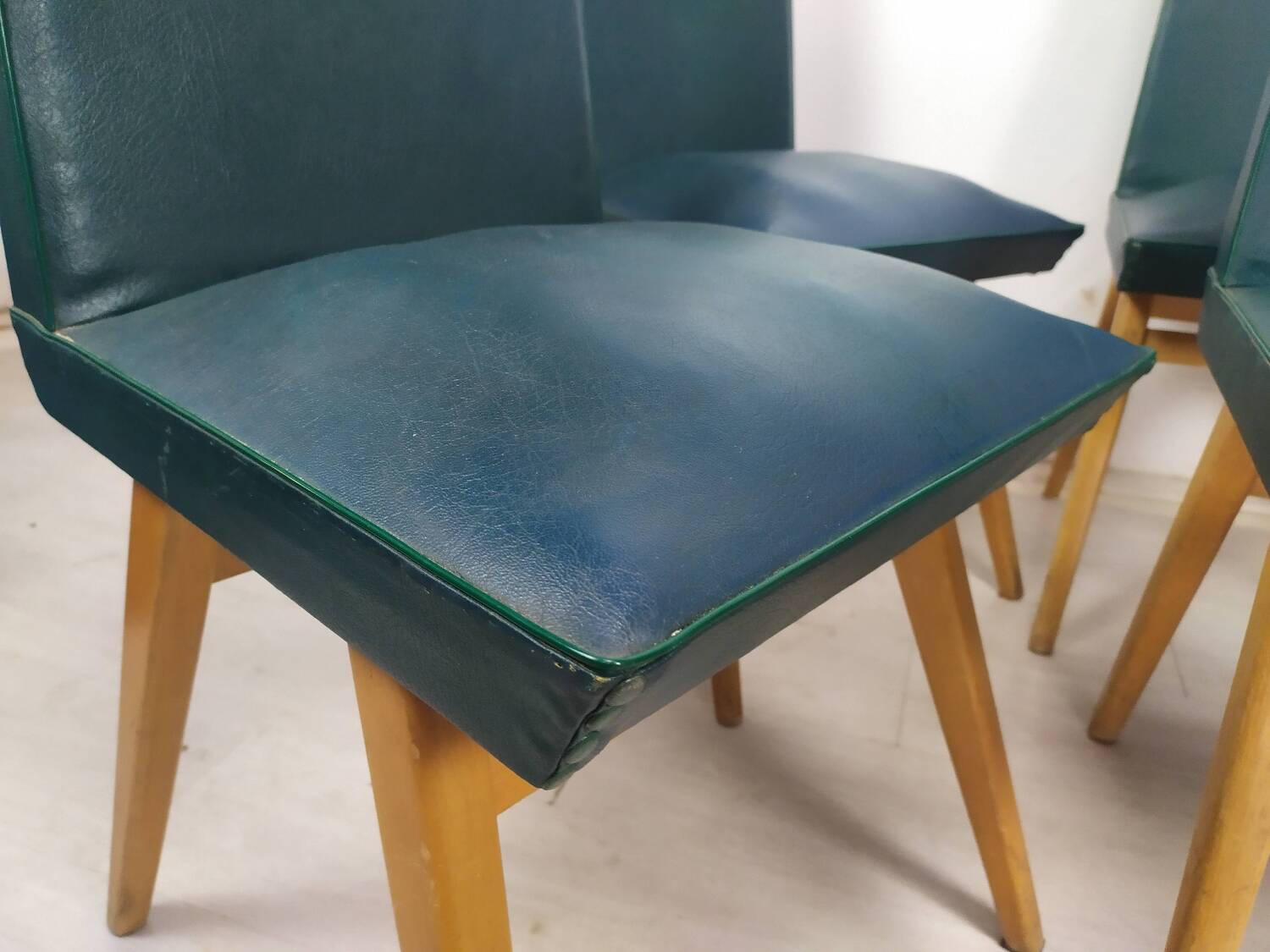Vintage blue green chairs