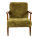 Vintage armchair, 1970s red fox - high pile khaki / olive - long pile