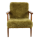 Vintage armchair, 1970s red fox - high pile khaki / olive - long pile