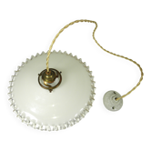 Suspension and rosette in opaline and porcelain
