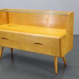 1960s Chest of Drawers with Glass Shelf ,Czechoslovakia