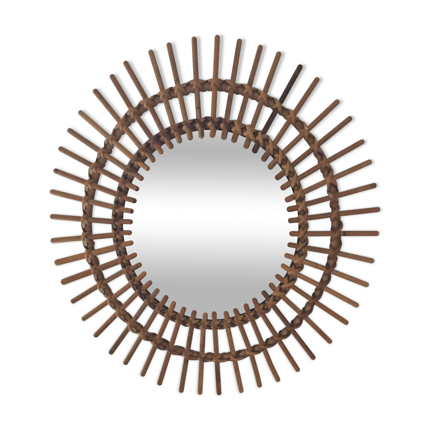 Vintage rattan sun mirror 70/80 47cm