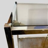 70s chrome and glass side table