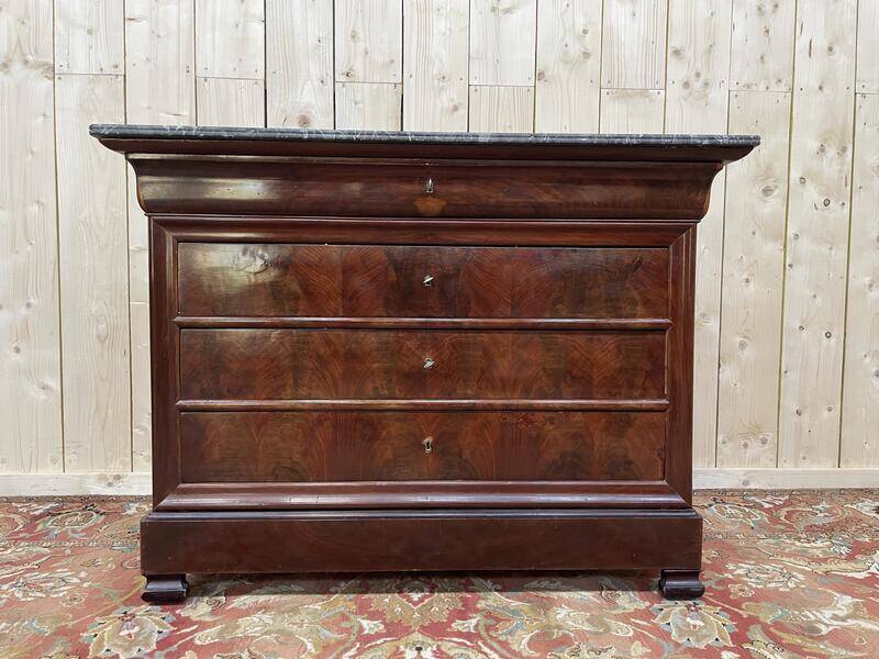 Commode Louis Philippe acajou et marbre