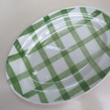 Old oval dish Moulin des loups Orchies green tiles