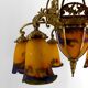 Gilded bronze and blown glass paste chandelier, Muller Frères, Art Deco