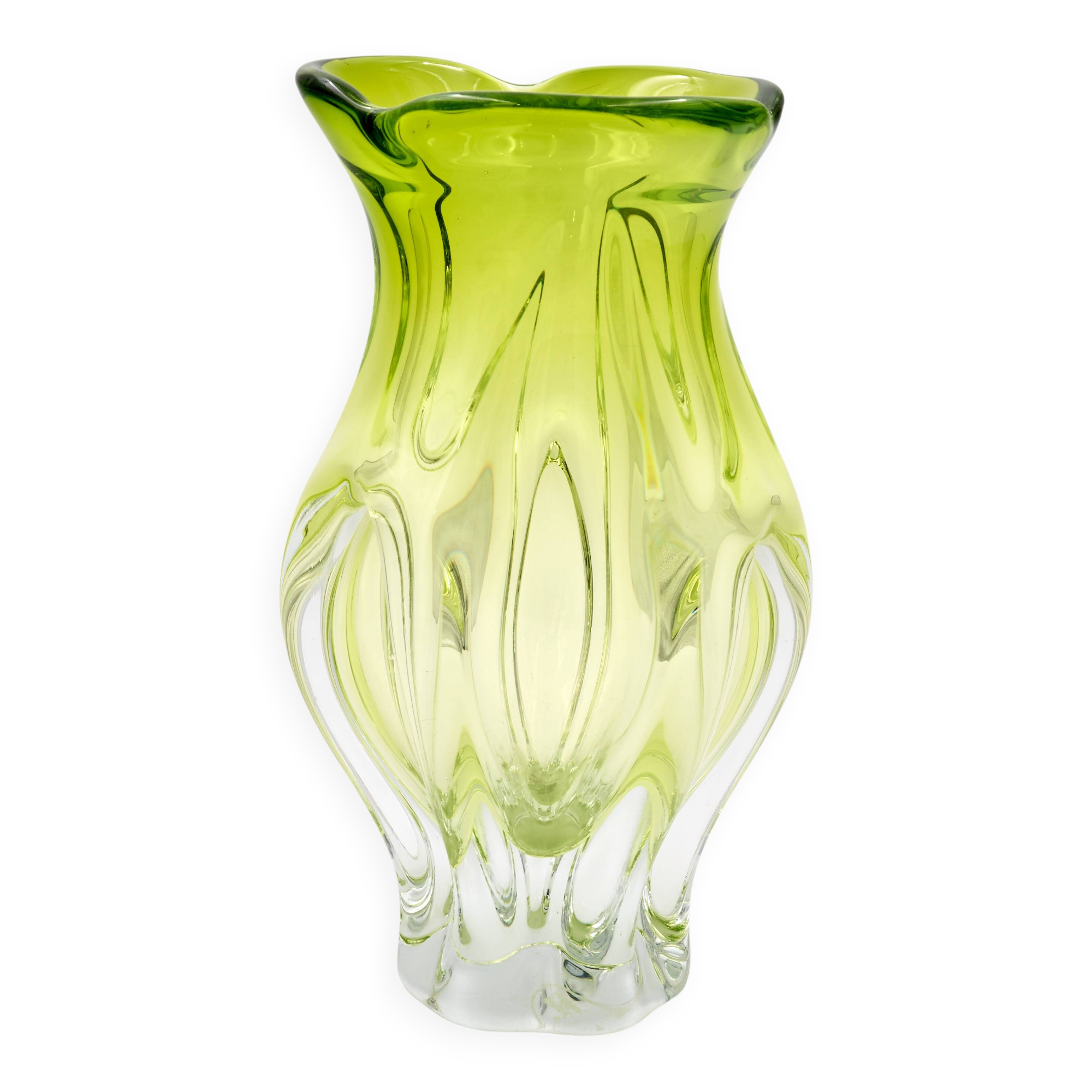 Vase en verre artistique vintage par Josef Hospodka, Tchécoslovaquie, années 1960.