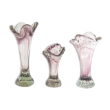 Set de 3 vases Murano années 70
