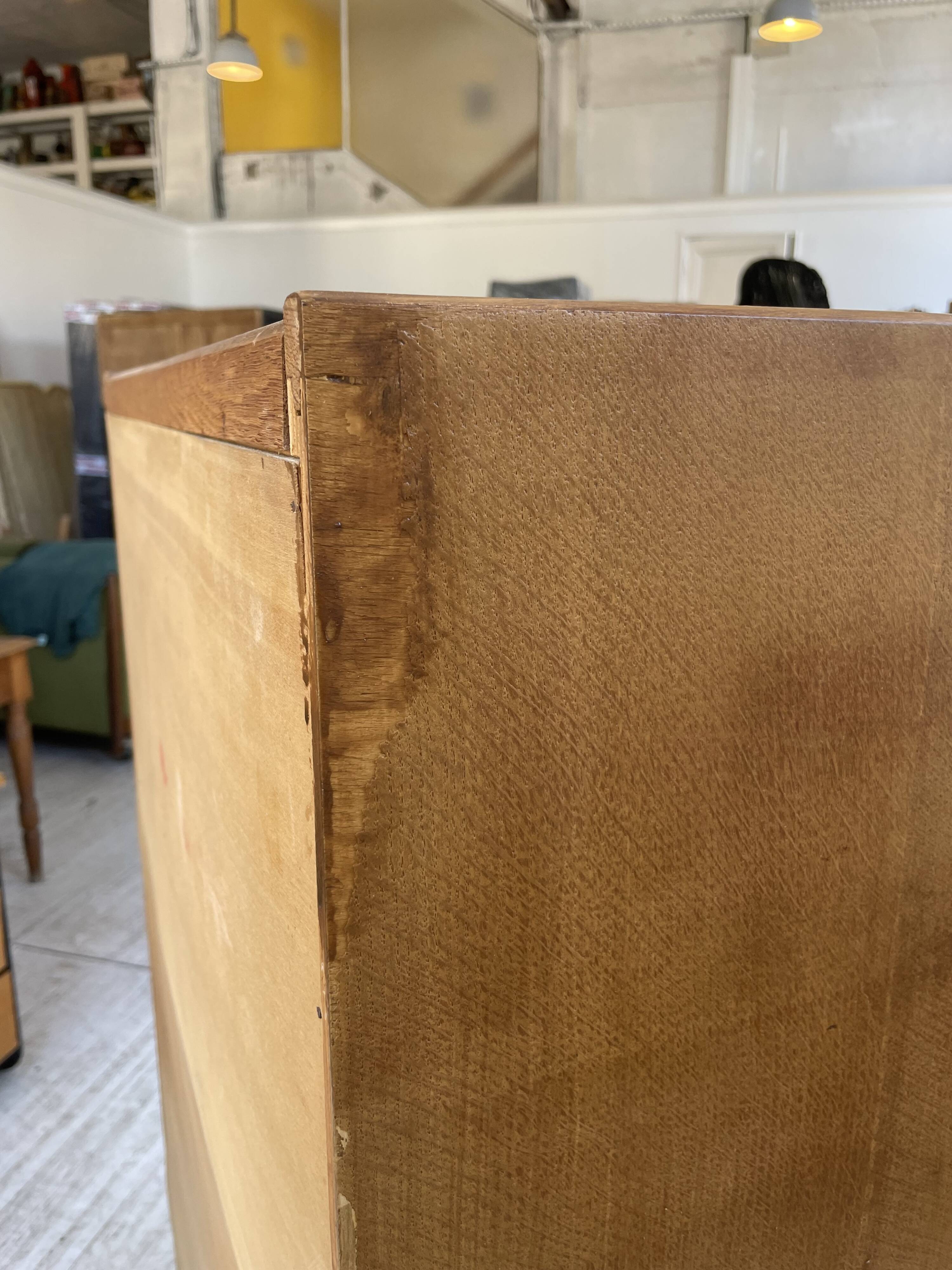 Meuble de rangement secrétaire chêne années 60