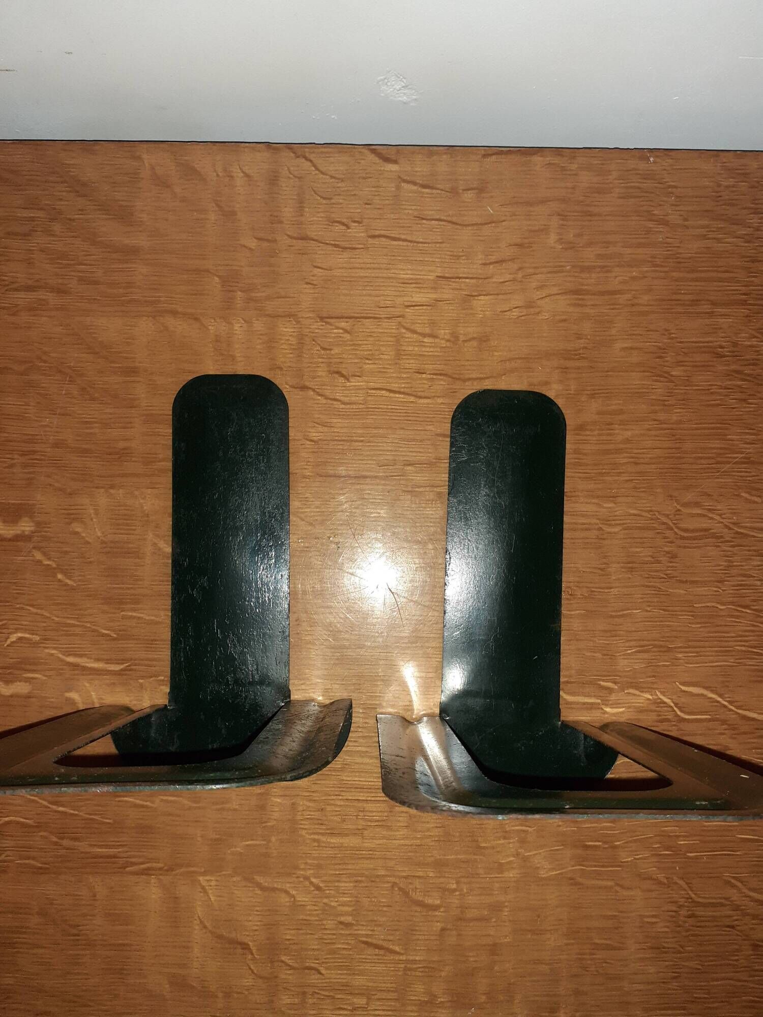 Pair of Ravel Clamart book clamp backs industrial sheet metal