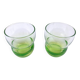 2 verres anciens  Verre coloré transparent