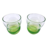 2 verres anciens  Verre coloré transparent