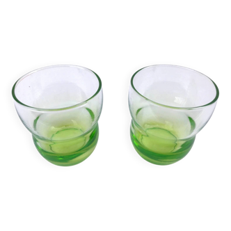 2 antique glasses Transparent coloured glass