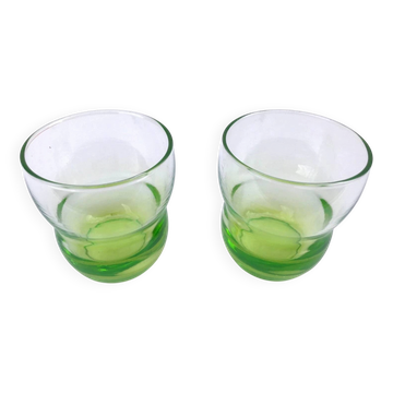 2 antique glasses Transparent coloured glass