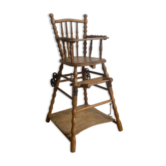 Antique wooden doll chair turned around 1930