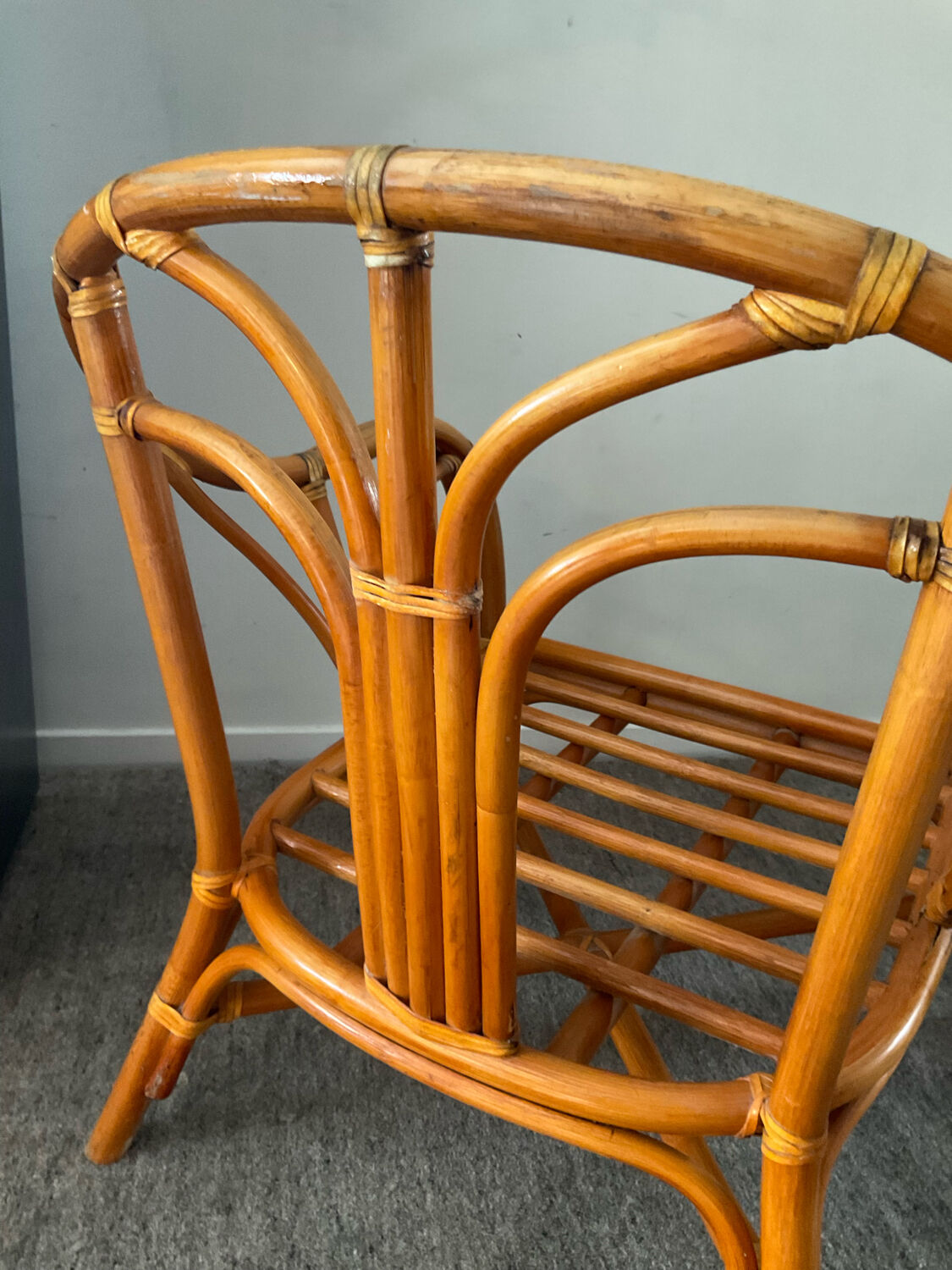 Vintage rattan armchair 70s