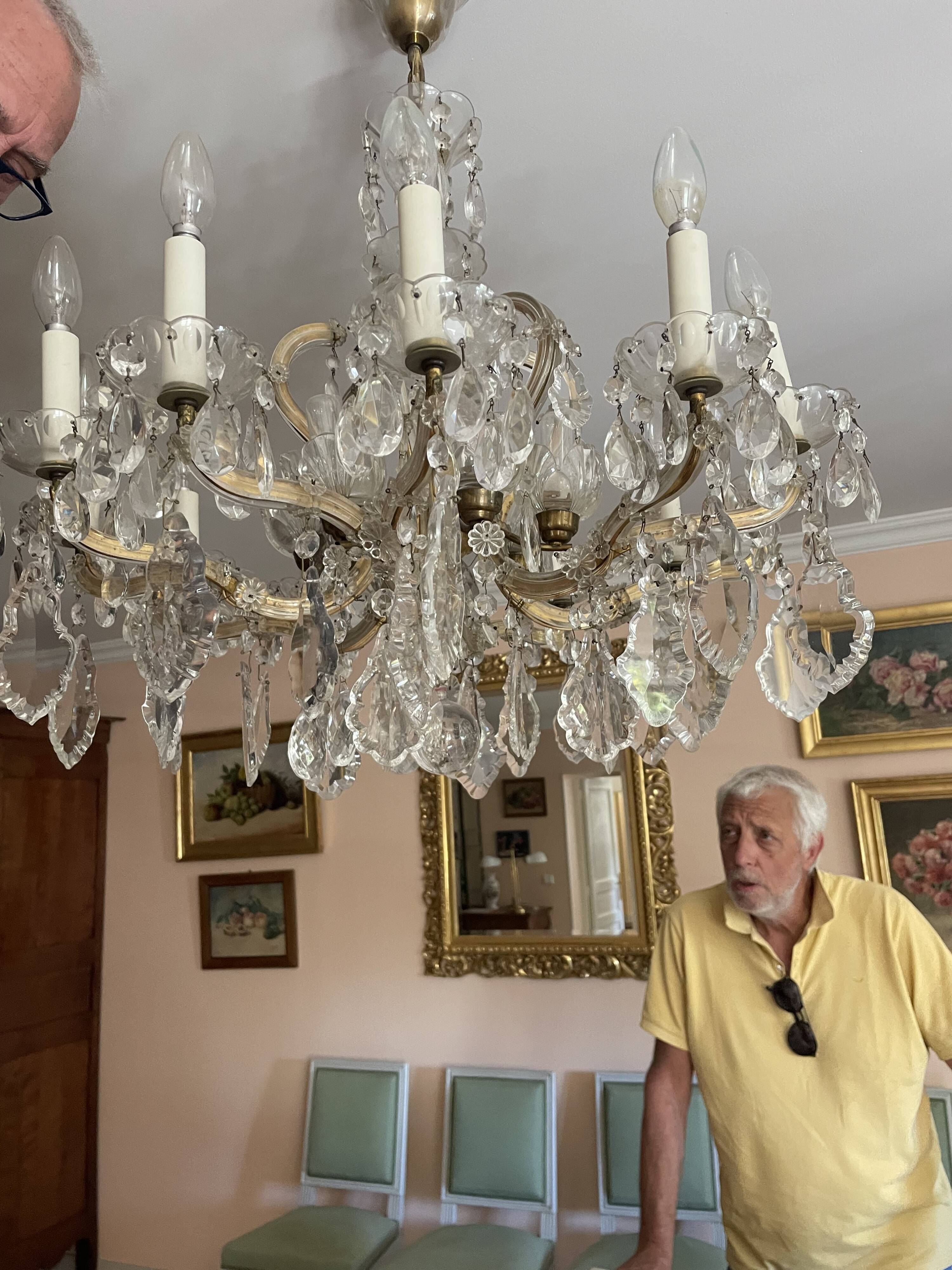 Antique crystal chandelier, French made.
