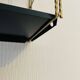 Adjustable vintage wall shelf in black metal and brass