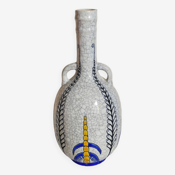 Soliflore bottle vase in fine earthenware boch frères la louvière-keramis early 20th century