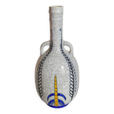 Vase bouteille soliflore en faience fine boch frères la louvière-keramis début xxème