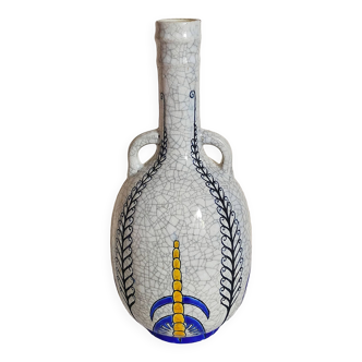 Soliflore bottle vase in fine earthenware boch frères la louvière-keramis early 20th century