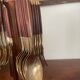 Cutlery in brass and rosewood 24pcs