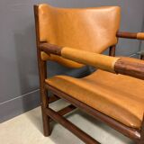 Brutalist armchair and table, Brazil from the 1970s.