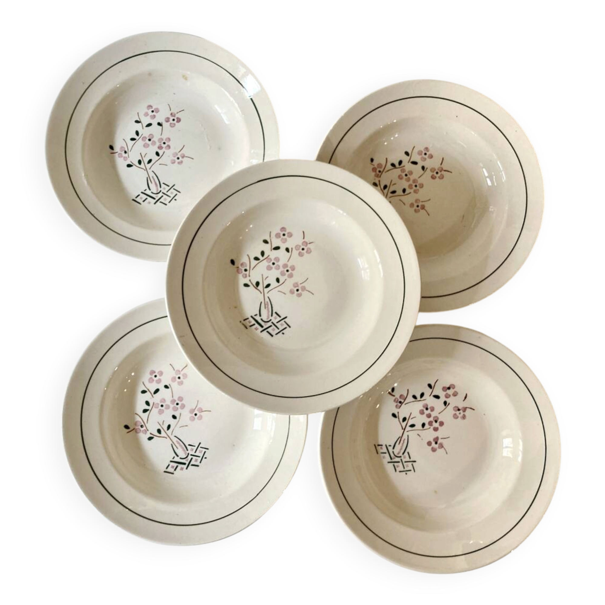 5 deep plates, KG Lunéville, Lorraine model, 1910s