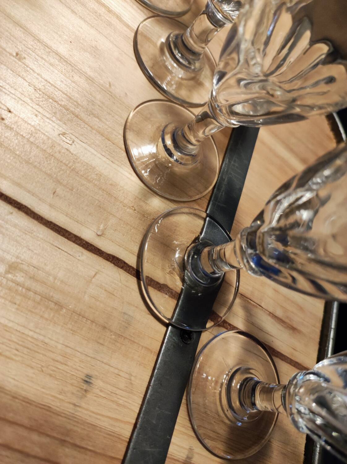 12 small twisted bistro glasses, 19th century