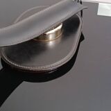 Cobra leather desk lamp by Traso Milano 1988