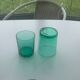 8 glasses in green glass with whisky, aperitif or water vintage 1970