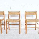 4 chairs Dordogne 60's Robert Sentou