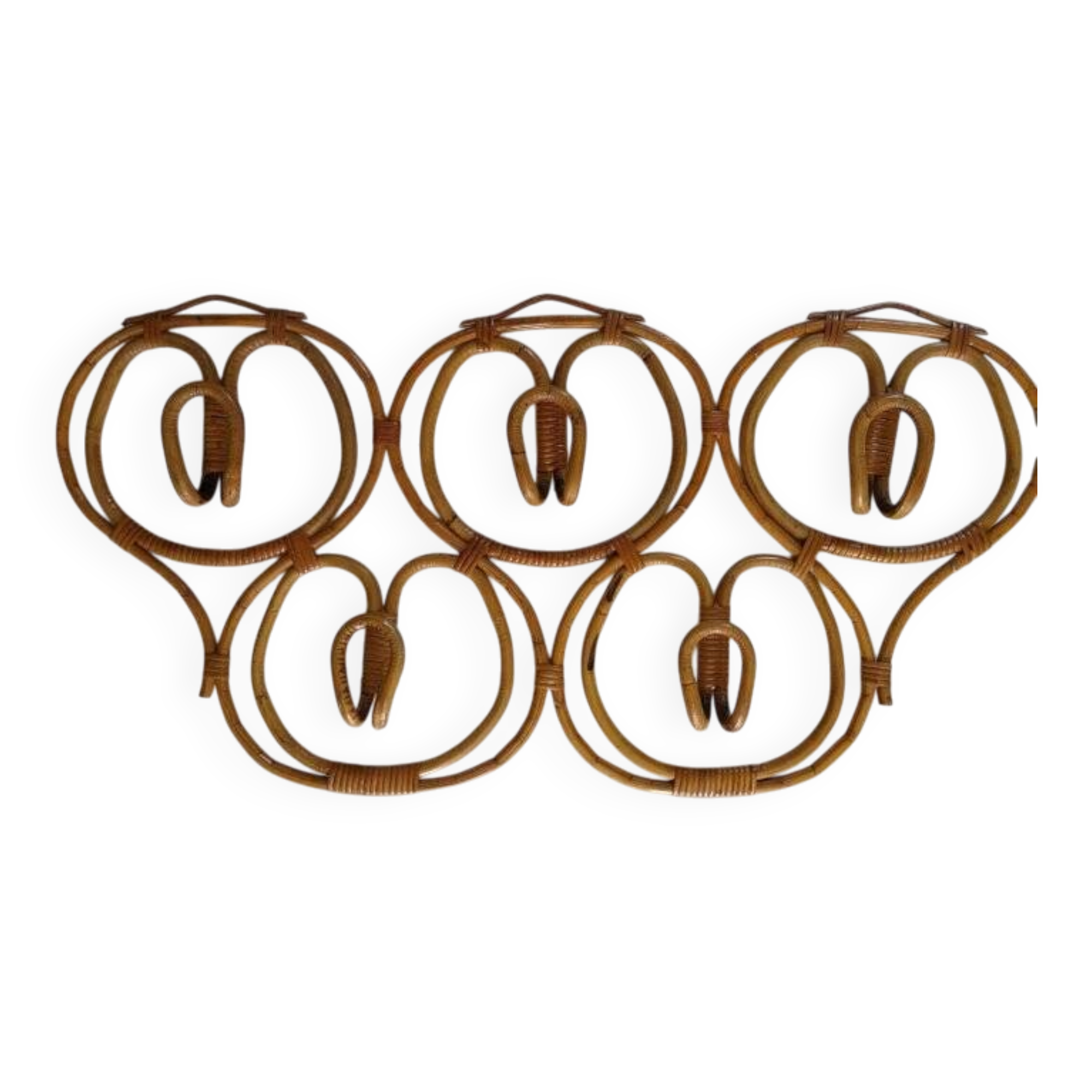 Vintage rattan coat rack by Franco Albini