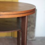 Vintage table, wooden table, two-tier table, living room table, side table.