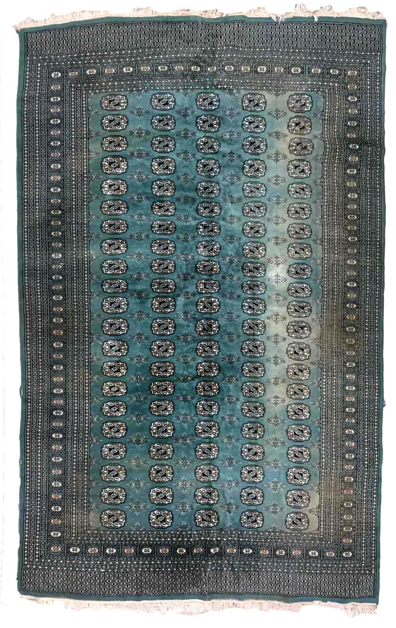 Vintage carpet uzbek bukhara handmade 186cm x 280cm 1970s
