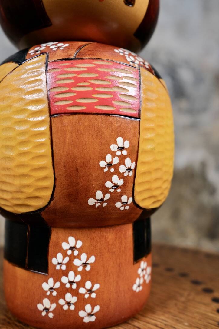 Sosaku Kokeshi colorée par Bitoku, Japon, 1970s