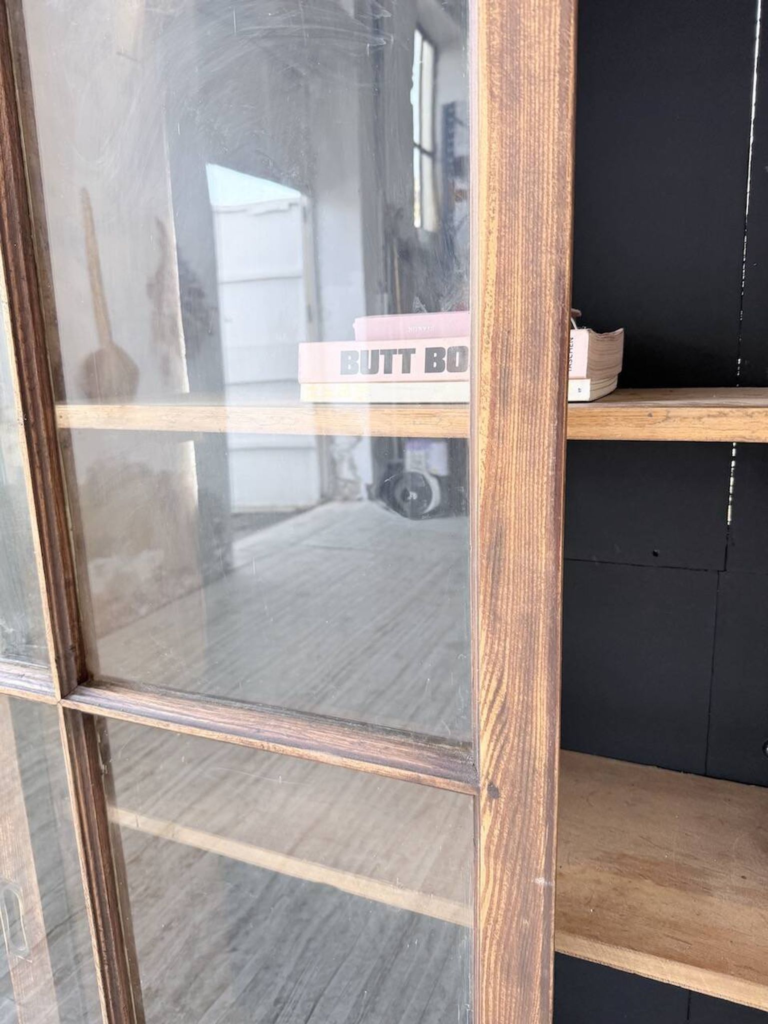 XXL industrial sideboard with glass doors