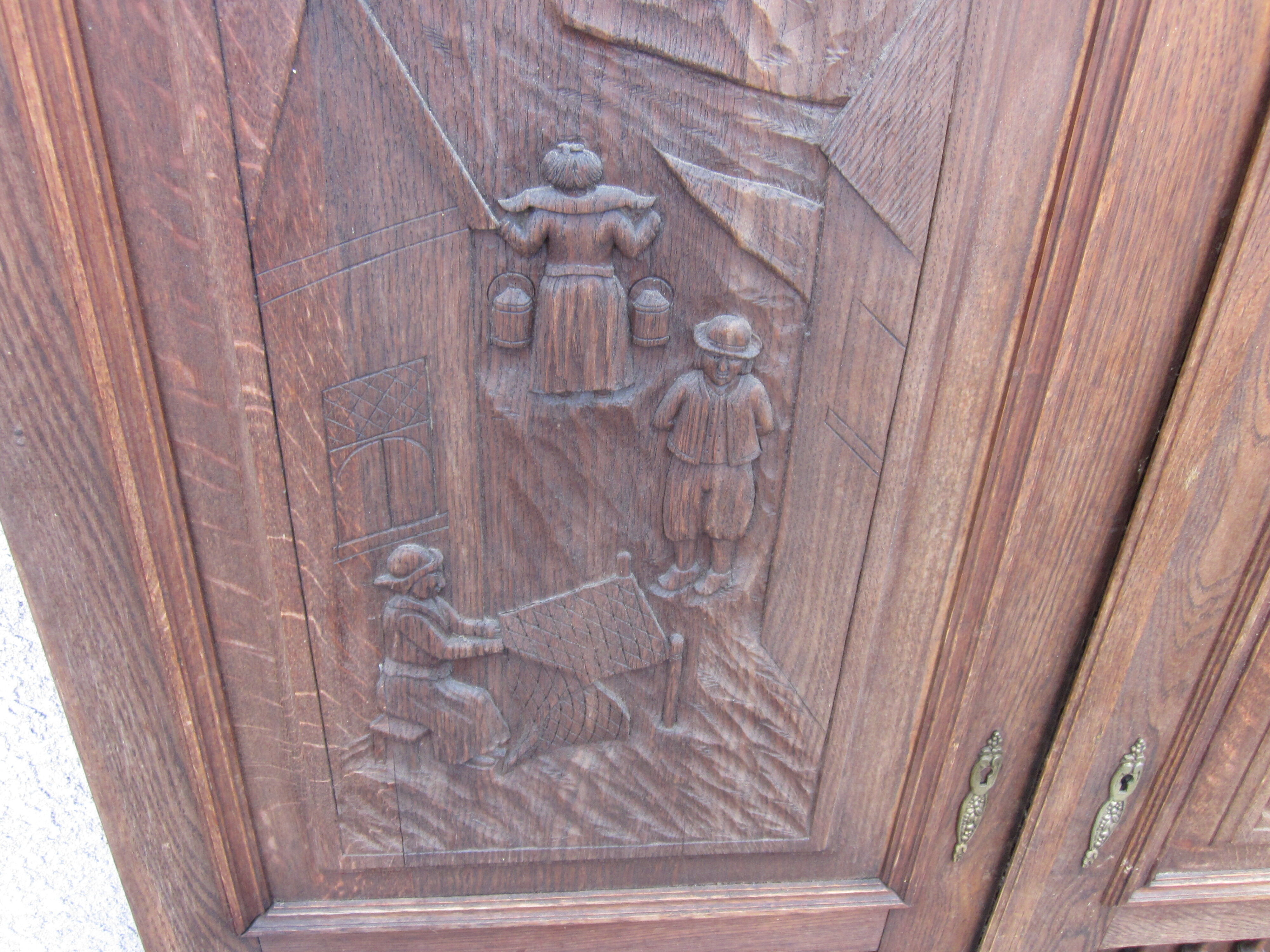 Pair of old carved wooden doors