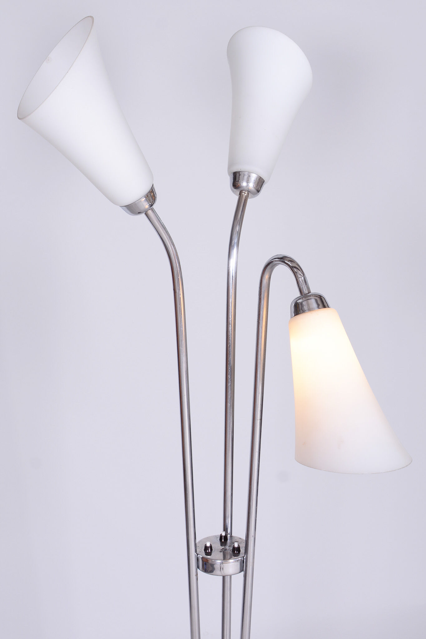 Restored ArtDeco Floor Lamp, Chrome-plated Steel, Czechia, 1930s