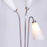 Lampadaire ArtDéco restauré, acier chromé, Tchéquie, années 1930