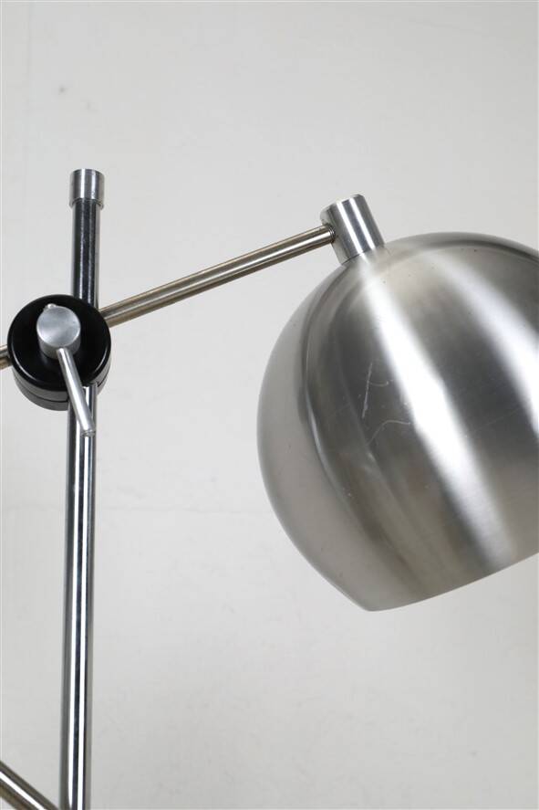 Mid-century double-spot floor lamp / aluminum / 1960s–1970s / space age / Danish modern design