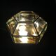 Hexagonal brass and bevelled glass ceiling light