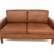 Canapé scandinave en cuir  2 places, Suède, 1960