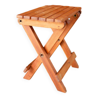 Petit tabouret en bois pliant, 1970