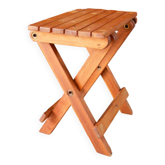 Small folding wooden stool, 1970