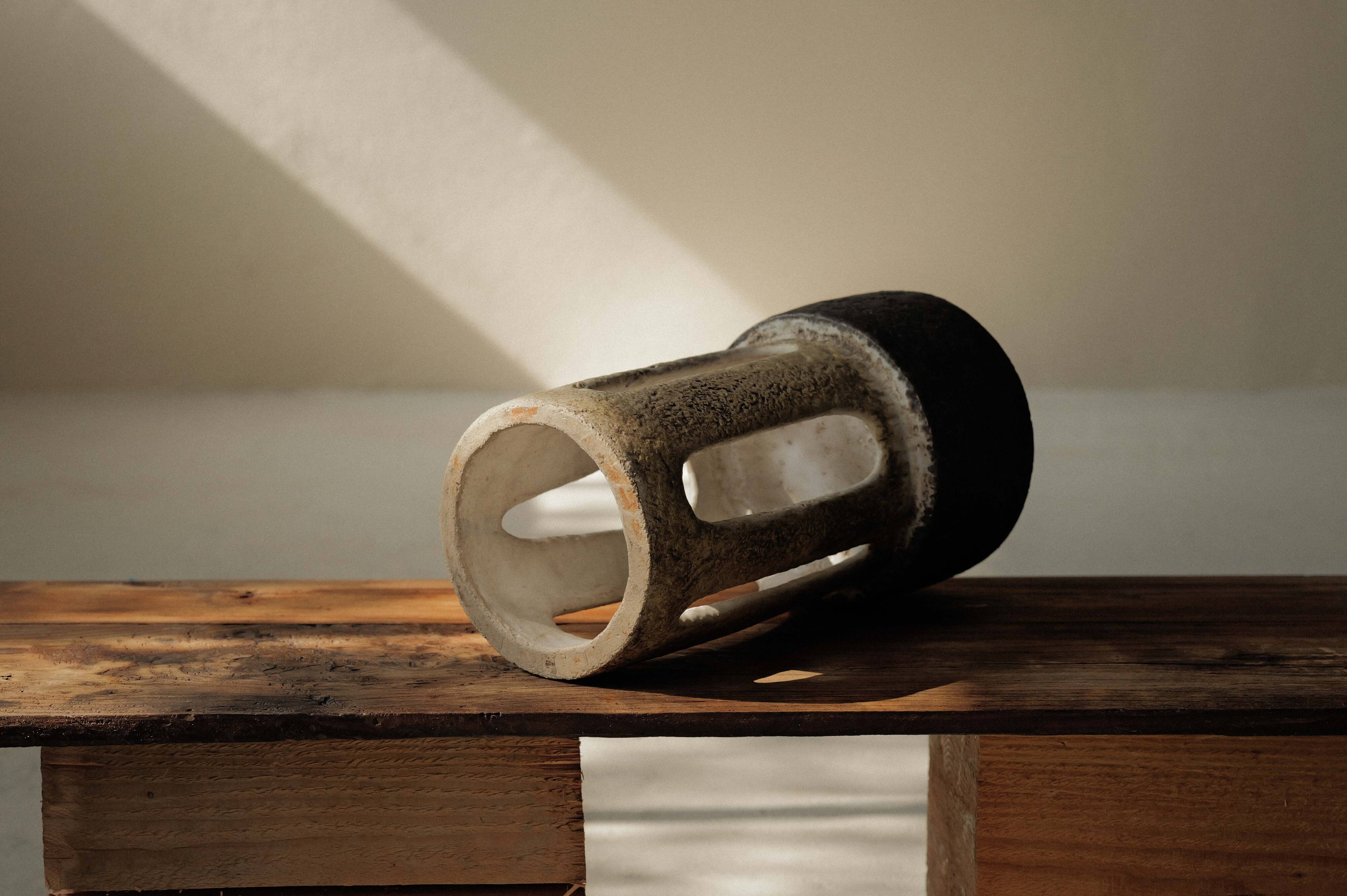 Large sculptural glazed ceramic planter, circa 1970
