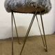 Vintage moumoute armchair and stool